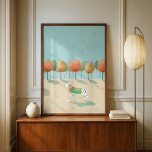 image.png Dalmatian Nursery Decor – Whimsical Autumn Dog Print – Gift for Dalmatian Lover