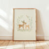 Romantic Deer Couple Print - Woodland Anniversary Art - Stag and Doe Decor