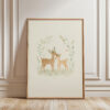 Romantic Deer Couple Print - Woodland Anniversary Art - Stag and Doe Decor