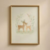 Romantic Deer Couple Print - Woodland Anniversary Art - Stag and Doe Decor