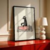 Black Cat Music Studio Decor – Funny DJ Turntable Print – Gift for Cat Lover