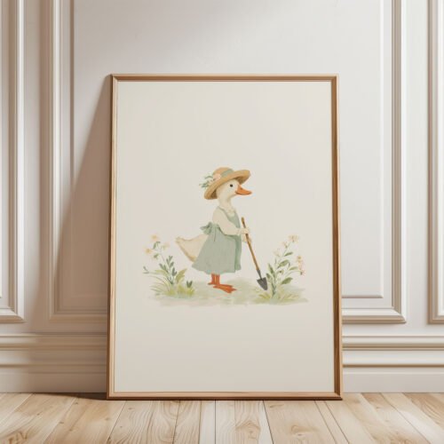 Madame Duck Art Print - Whimsical Bird Illustration - Country Home Decor