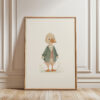 Cute Duckling in Outfit Print - Farmhouse Nursery Decor - Vintage Animal Art