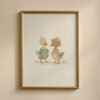 Duck Couple Illustration - Romantic Waterfowl Art - Anniversary Wall Decor