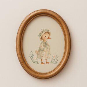 Duck-girl-2_3 Vintage Duck Girl Print - Duck in Bonnet Art - Cottagecore Nursery Decor