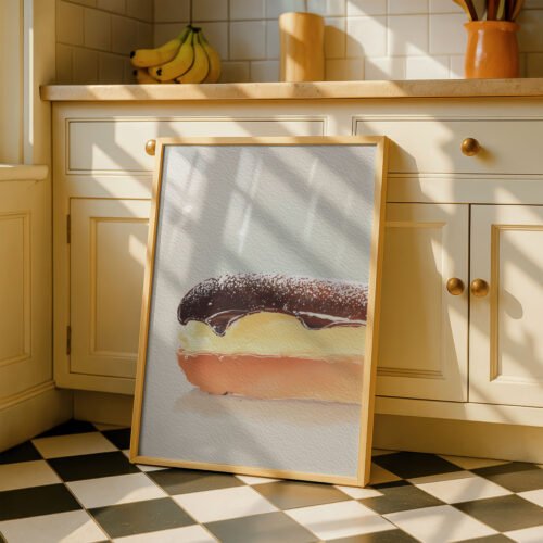 Chocolate Eclair Art Print - French Dessert Decor - Sweet Patisserie Illustration