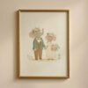 Elephant-bride-n-groom-_7 Elephant Wedding Art Print - Safari Love Gift - Bride and Groom Poster