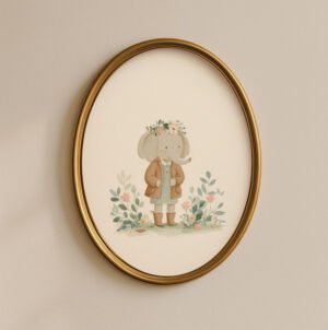 Cute Elephant Girl Print - Safari Girl Room Decor - Watercolor Animal