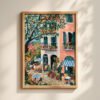 image.png European Cafe Corner Print - Outdoor Coffee Shop Art - Travel Wanderlust Decor