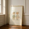 Fox Couple Art Print - Whimsical Forest Animals - Anniversary Gift