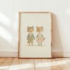 Fox Couple Art Print - Whimsical Forest Animals - Anniversary Gift