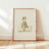 Vintage Fox Girl Print - Vixen in Dress Art - Cottagecore Nursery Decor