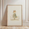 Vintage Fox Girl Print - Vixen in Dress Art - Cottagecore Nursery Decor