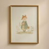 Vintage Fox Girl Print - Vixen in Dress Art - Cottagecore Nursery Decor