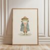 Cute Frog Illustration - Whimsical Amphibian Art - Green Nursery Decor