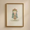 Cute Frog Illustration - Whimsical Amphibian Art - Green Nursery Decor