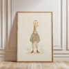 Vintage Giraffe Boy Print - Safari Nursery Decor - Tall Animal in Suit