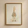 Vintage Giraffe Boy Print - Safari Nursery Decor - Tall Animal in Suit