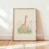 Adorable Giraffe Illustration - Safari Baby Room - Vintage Style Art