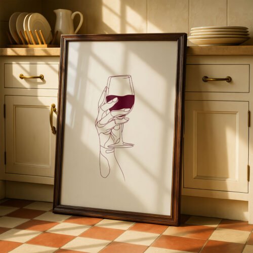 image.png Hand Holding Wine Glass - Sommelier Gift - Red Wine Art Print