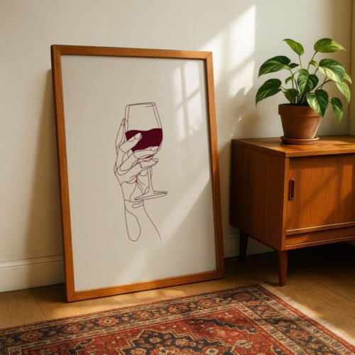 image.png Hand Holding Wine Glass - Sommelier Gift - Red Wine Art Print