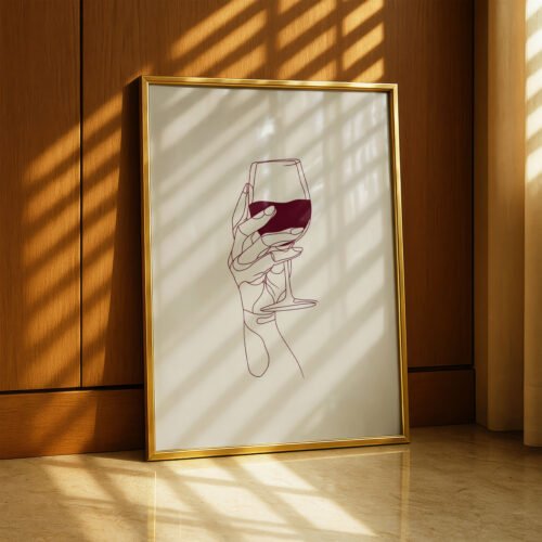 image.png Hand Holding Wine Glass - Sommelier Gift - Red Wine Art Print