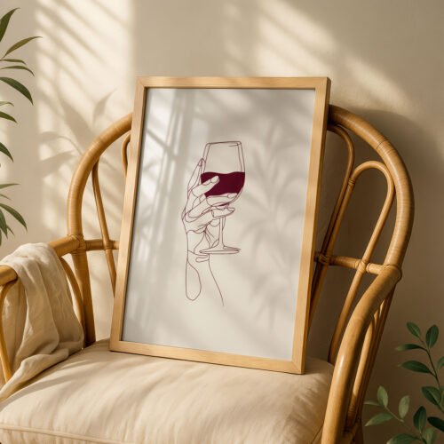 image.png Hand Holding Wine Glass - Sommelier Gift - Red Wine Art Print
