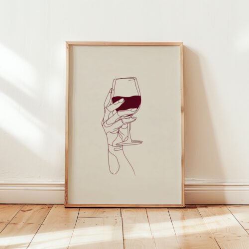Hand-holding-red-wine_6 Hand Holding Wine Glass - Sommelier Gift - Red Wine Art Print