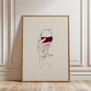 Hand Holding Wine Glass - Sommelier Gift - Red Wine Art Print