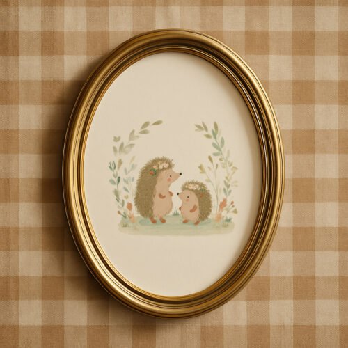 Loving Hedgehogs Art Print - Cute Animal Pair - Woodland Anniversary