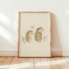 Loving Hedgehogs Art Print - Cute Animal Pair - Woodland Anniversary