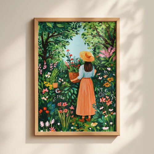 image.png Set of 4 - Her Slow Living Diary - Whimsical Botanical Lady Prints