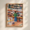 Vinyl Record Shop Print - Music Lover Wall Art - Retro Store Illustration