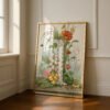 Letter I Vintage Floral Art Print - Victorian Garden Decor - Antique Botanical Monogram - Wedding Gift