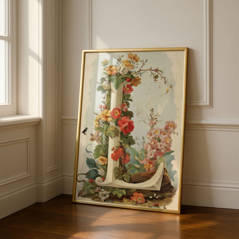 Botanical Monogram Wall Art: The Vintage Garden Letters Collection