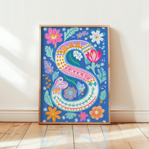 Letter-S-2_5 Letter S Vintage Floral Art Print - Victorian Garden Decor - Antique Botanical Monogram - Wedding Gift