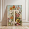 Letter-T_5 Letter T Vintage Floral Art Print - Victorian Garden Decor - Antique Botanical Monogram - Wedding Gift
