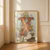 Letter X Vintage Floral Art Print - Victorian Garden Decor - Antique Botanical Monogram - Wedding Gift