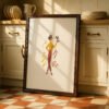 Chic Lady with Wine Art - Wine Connoiseur - Trendy Bar Decor