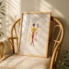 Chic Lady with Wine Art - Wine Connoiseur - Trendy Bar Decor