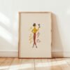 Chic Lady with Wine Art - Wine Connoiseur - Trendy Bar Decor