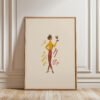 Chic Lady with Wine Art - Wine Connoiseur - Trendy Bar Decor