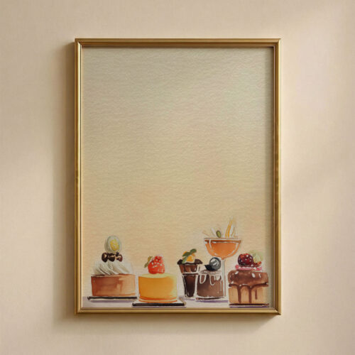 Assorted Sweet Treats Print - Tea Time Decor - Watercolor Dessert Art