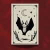 The-Bat The Bat Tarot Card Style Print - Gothic Vampire Decor - Nocturnal Animal Illustration