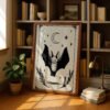 image.png The Bat Tarot Card Style Print - Gothic Vampire Decor - Nocturnal Animal Illustration