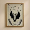 The-Bat_4 The Bat Tarot Card Style Print - Gothic Vampire Decor - Nocturnal Animal Illustration