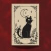 The Black Cat Familiar Print - Witchy Wall Art - Mystic Feline Tarot Card Style