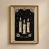 Burning Candles Art Print - Witchy Altar Decor - Ritual Magic Illustration
