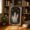 Quartz Crystals Art Print - Gemstone Magic Decor - Boho Witchy Tarot Card