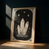 Quartz Crystals Art Print - Gemstone Magic Decor - Boho Witchy Tarot Card
